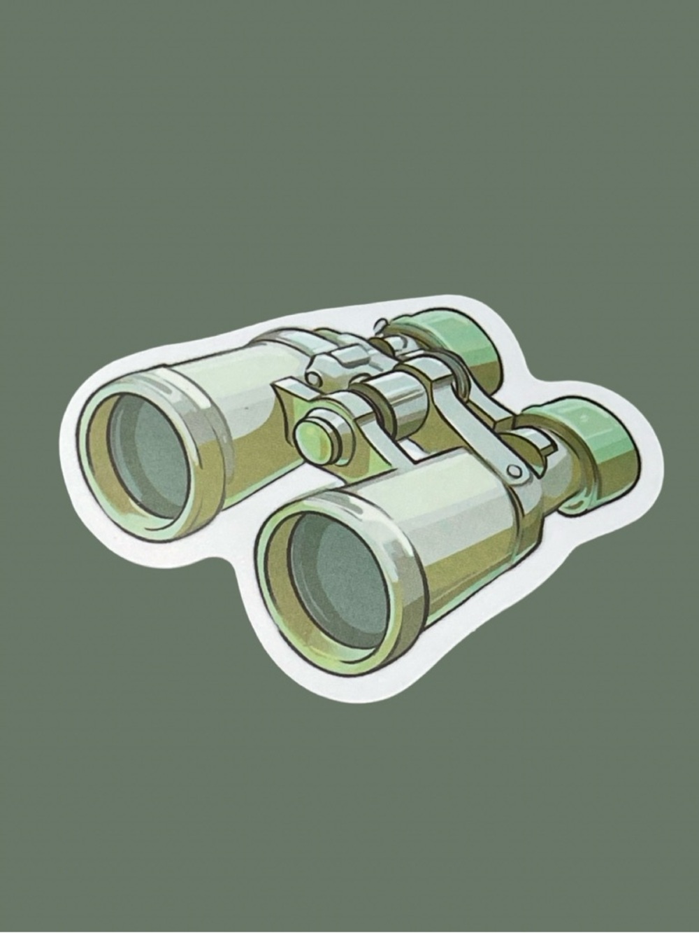 Green Binoculars Sticker